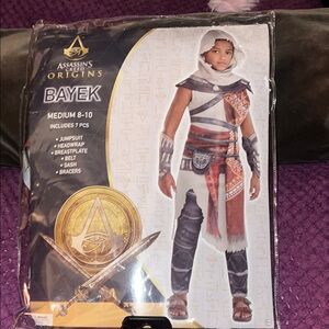 Origins Bayek Kids Costume - Black, Brown, White M 8-10 New